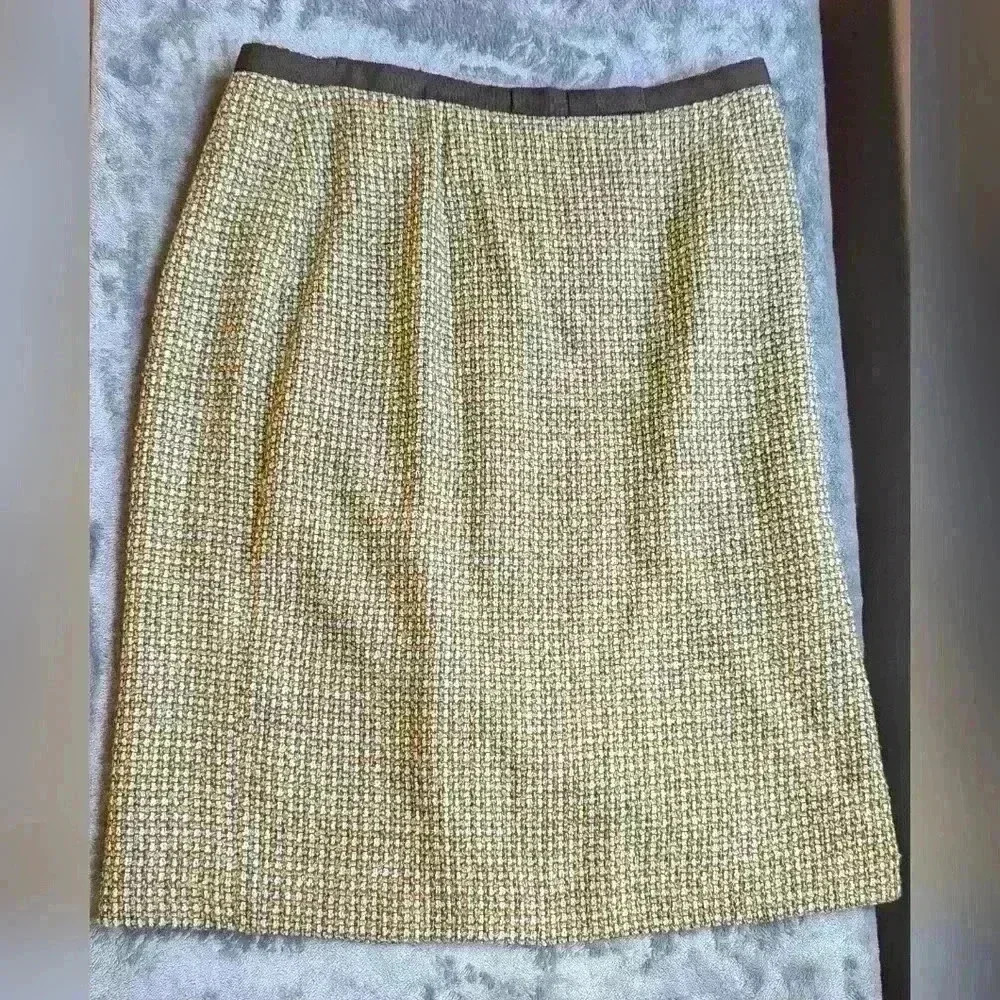 ATF Studio Straight & Pencil Skirt Womens Size 6 Tweed Blend Brown Tan Beige